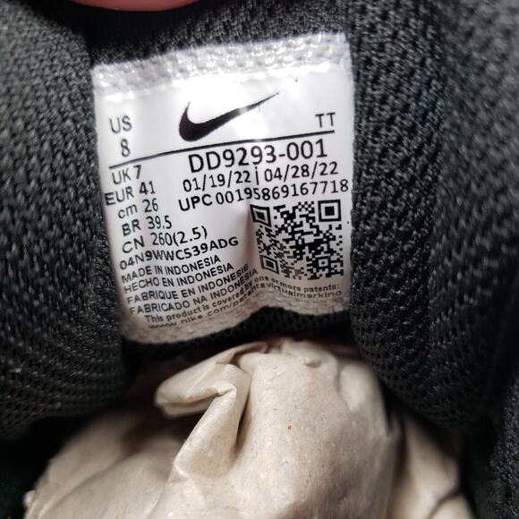 Nike Downshifter 12 Mens Sz 8 Womens Sz 9.5 Black White Smoke Grey Sneaker Shoes main image 14
